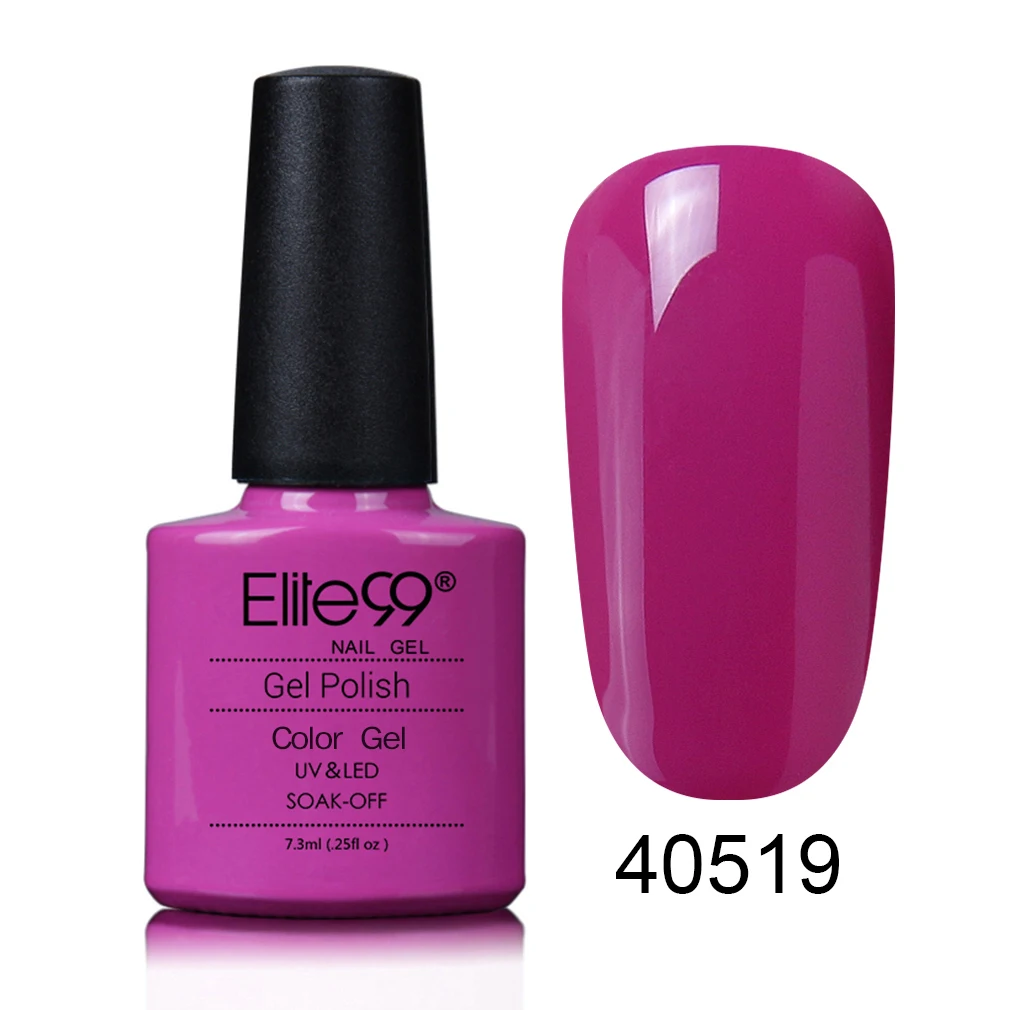 40519 Hot Pink Elite99 7,3 мл стойкий цветной гель для лака для ногтей, отмачиваемый УФ-грунтовка для ногтей, Гель-лак для ногтей, лак для ногтей, нужен для отверждения лампы - Цвет: 40519 Hot Pink