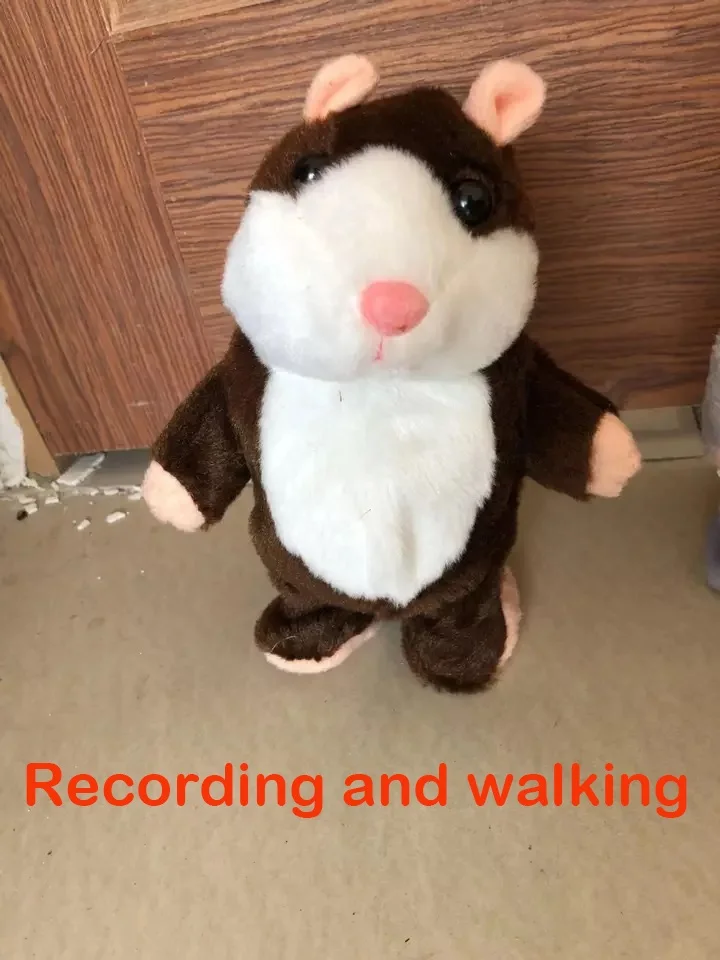Record Walk D Brown Jeriwell записывающие говорящие игрушки Хомяк Мышь панда ходьба кивая домашнее животное диктофон Повторите плюшевое чучело игрушка подарок для ребенка - Цвет: Record Walk D Brown