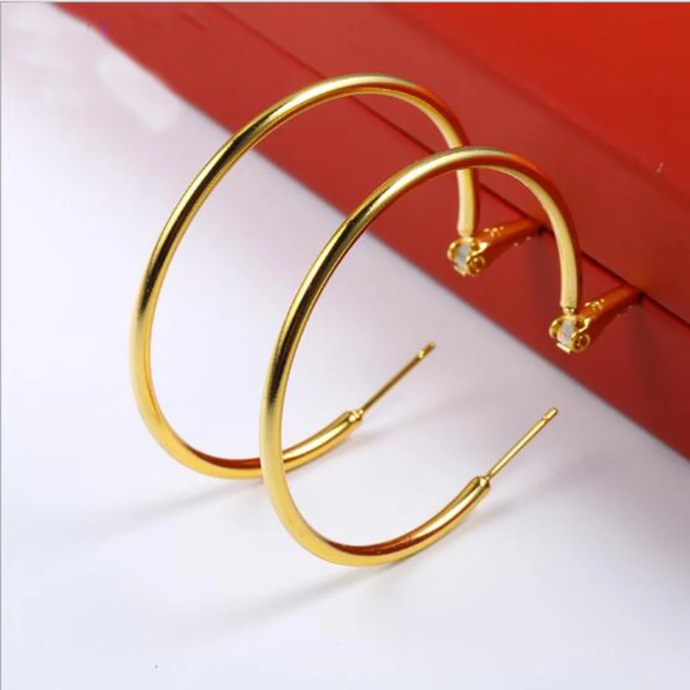 Женские серьги кольца большие гладкие 1 пара|Серьги-кольца| |