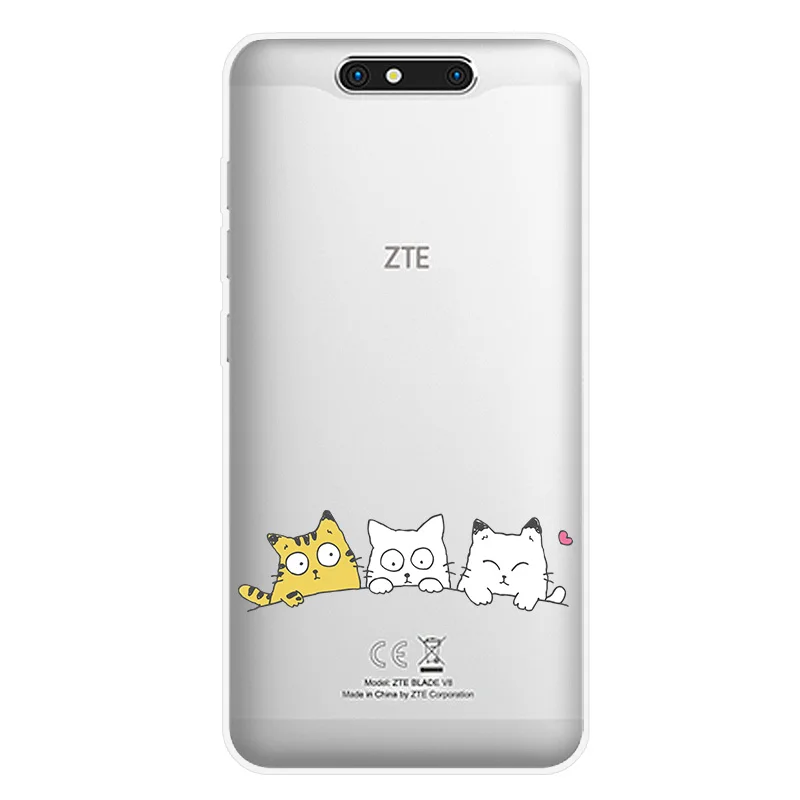Чехол для телефона ZTE Blade V7 V8 lite mini V9 A330 A910 A602 A610 A520 A512 Z10 с изображением милой кошки фруктов животных мягкая термополиуретановая накладка на заднюю панель - Цвет: 0132