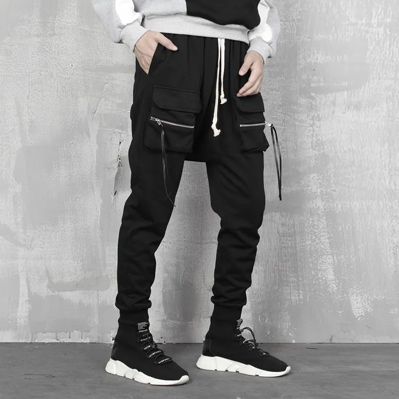 19ss мужские спортивные штаны готические свободные хлопковые шаровары длинные
