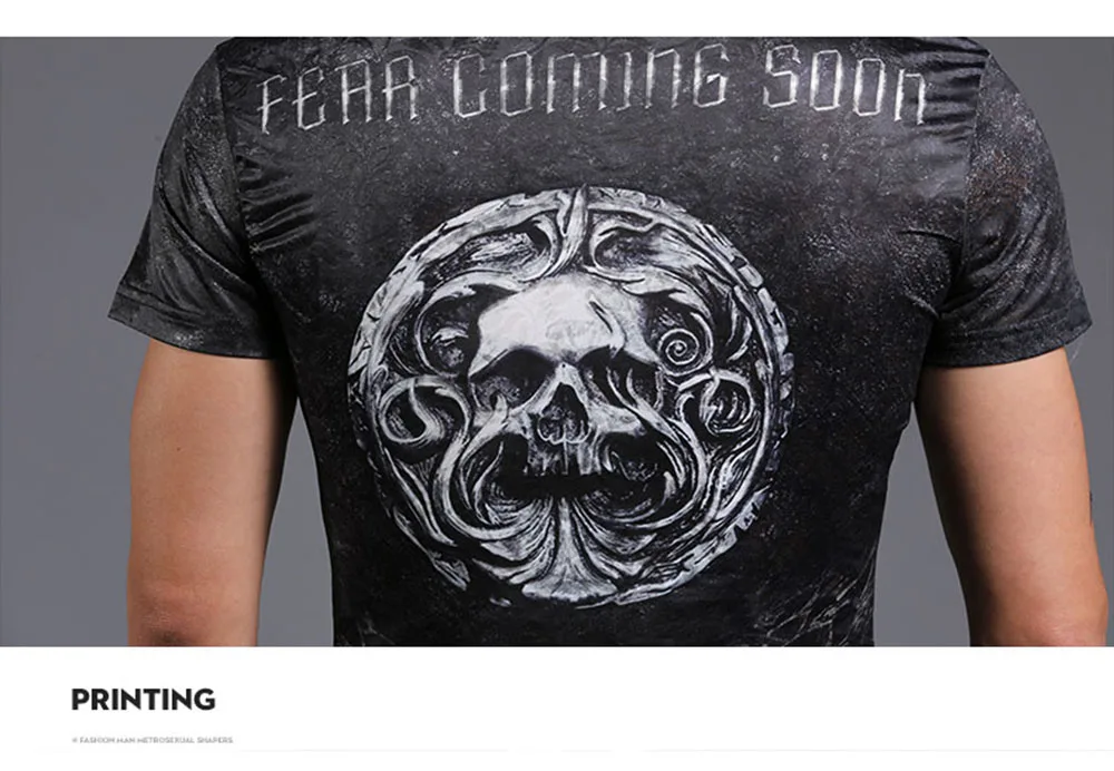 Мужская футболка с круглым вырезом и коротким рукавом Повседневная черепом