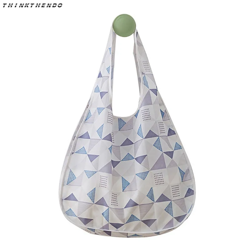 07 THINKTHENDO модная Женская водонепроницаемая Складная многоразовая Эко сумка через плечо для покупок для девочек многофункциональная дорожная сумка-тоут Новинка - Цвет: 07