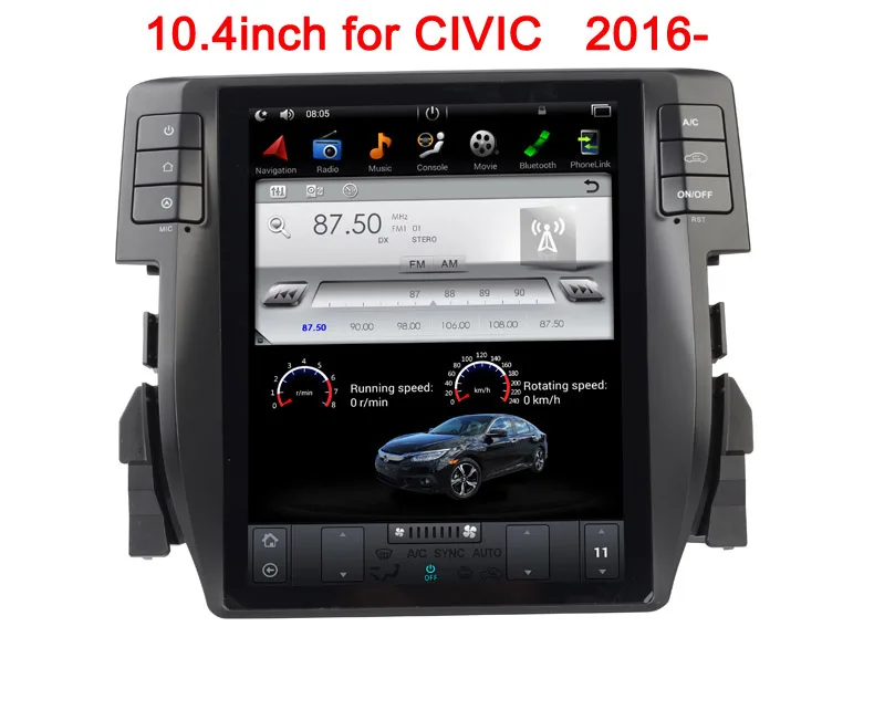 

10.1" tesla style android 7.12 car dvd player for HONDA CIVIC 2016-2018 car multimedia player car audio stereo autoradio wifi