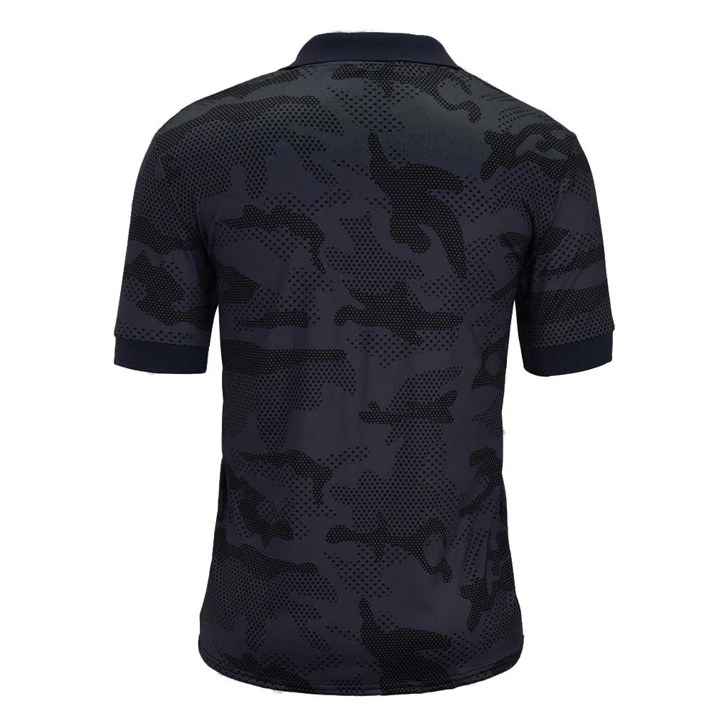Рубашка поло для мужчин камуфляж Camisa Polo Masculina Сращивание шаблон Повседневный отложной воротник короткий рукав мужская рубашка Поло