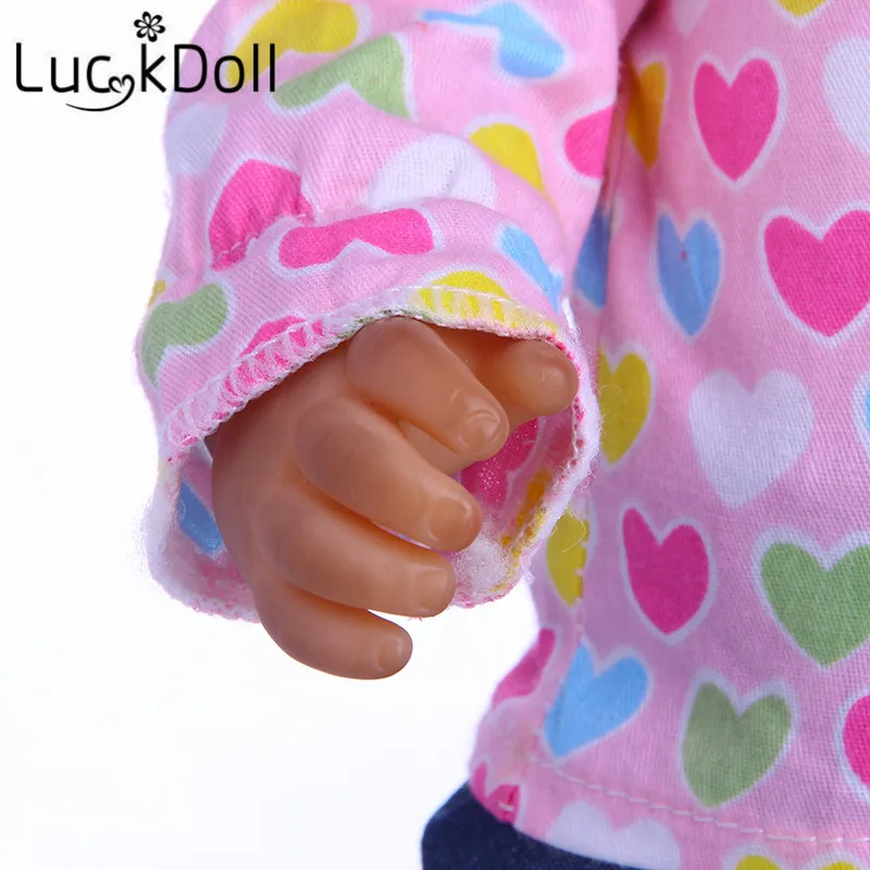 LUCKDOLL Ruffled Round Neckline Blouse &amp Jeans for 43 cm Doll or 18 inch Clothes Dolls | Игрушки и хобби