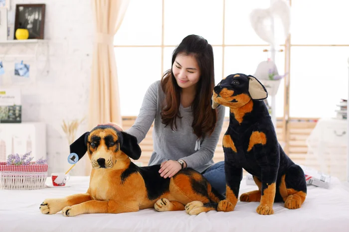 Плюшевая мягкая немецкая овчина Реалистичная игрушка в виде животных для детей