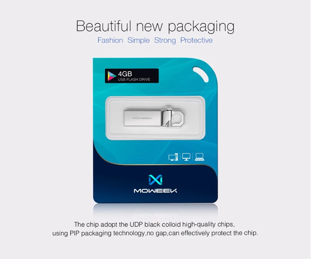 Moweek, металлическая флешка, высокоскоростной USB флеш-накопитель, 4g, 8g, 16g, USB флешка, водонепроницаемая флешка, 32 ГБ, 64 ГБ, 128 ГБ, usb 2,0, флеш-диск с ключом