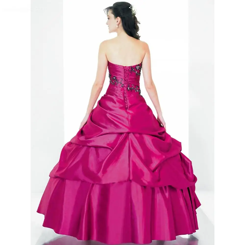 Inexpensive Hot Pink Ball Gown with Black Applique Quinceanera Dress 10985504 | Свадьбы и торжества