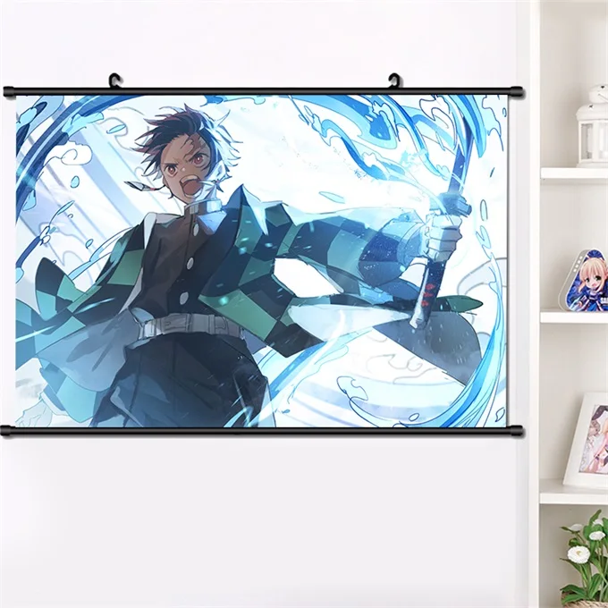 F Аниме Demon Slayer: Kimetsu no Yaiba Agatsuma Zenitsu настенный Свиток Плакат манга настенные подвесные плакаты украшение дома подарок 40*60 см - Цвет: F