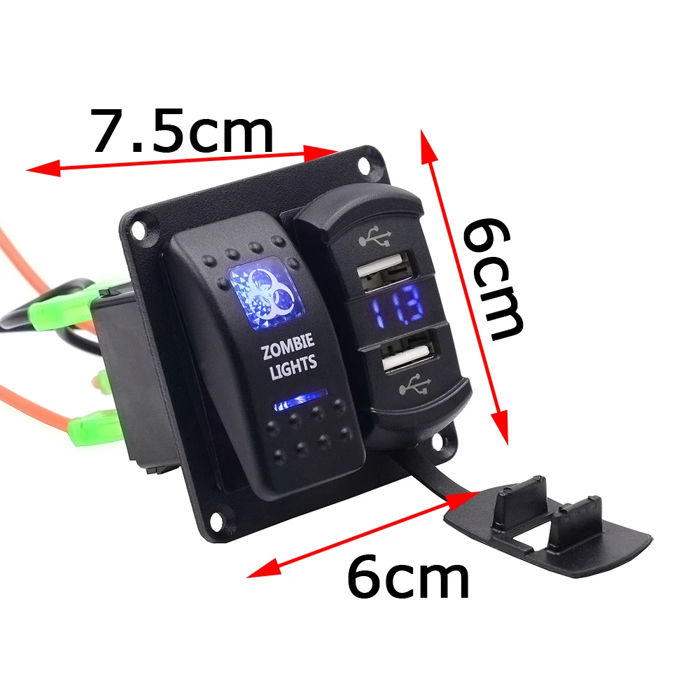 CHSKY клавишный выключатель света ВКЛ ВЫКЛ переключатель и двойной 5V 4.2A USB зарядное
