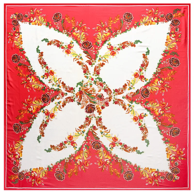 Модный женский шарф 2018 Испания с цветочными узорами квадратные шарфы Пляжный