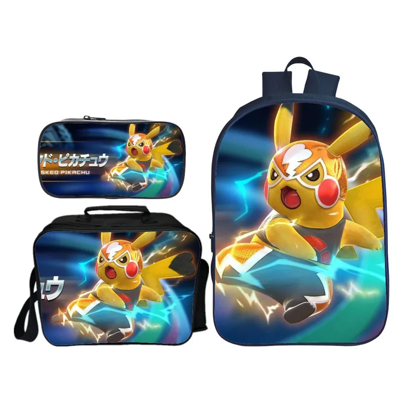 Новое поступление, 3 шт./компл., школьный рюкзак Pokken Tournament для детей, повседневные школьные ранцы для мальчиков и девочек, подарок Mochila - Цвет: PLB-267