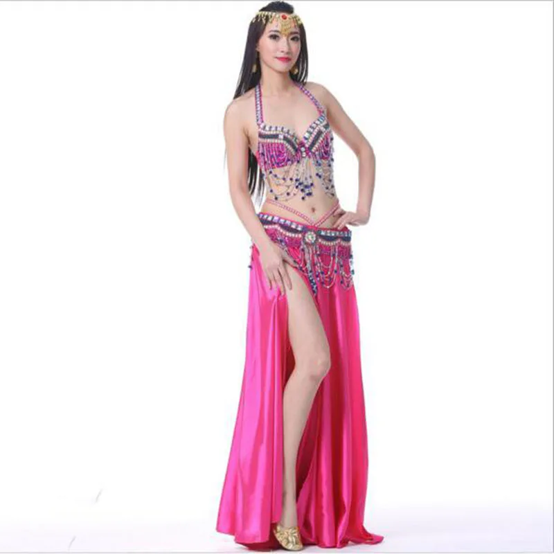 Юбки для танцовщицы живота танцев красный белый синий фиолетовый бюстгальтер