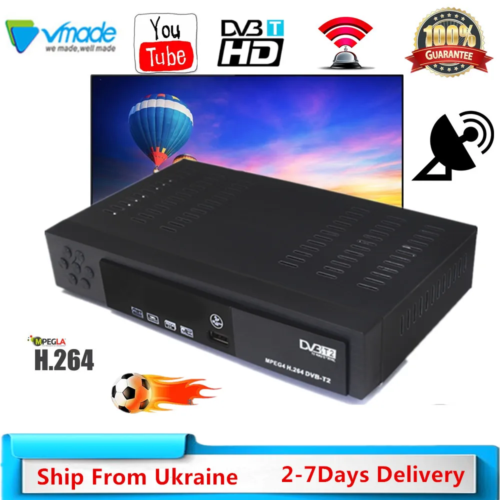 DVB T2 ТВ тюнер приемник 8902 DVB-T2 эфирный приемник FTA H.264 MPEG-2/4 для Европы России+ USB wifi7601 DVB-T телеприставка