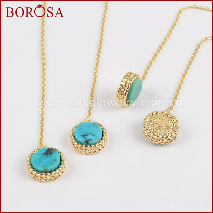 

Круглые серьги BOROSA 10 мм, 100% натуральный синий цвет, длинные серьги золотого цвета, новые ювелирные изделия, серьги-капельки для женщин ZG0144