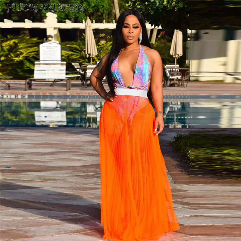 HITOM принцессы Для женщин Тюлевая юбка Высокая Талия плиссированная сетки длинные