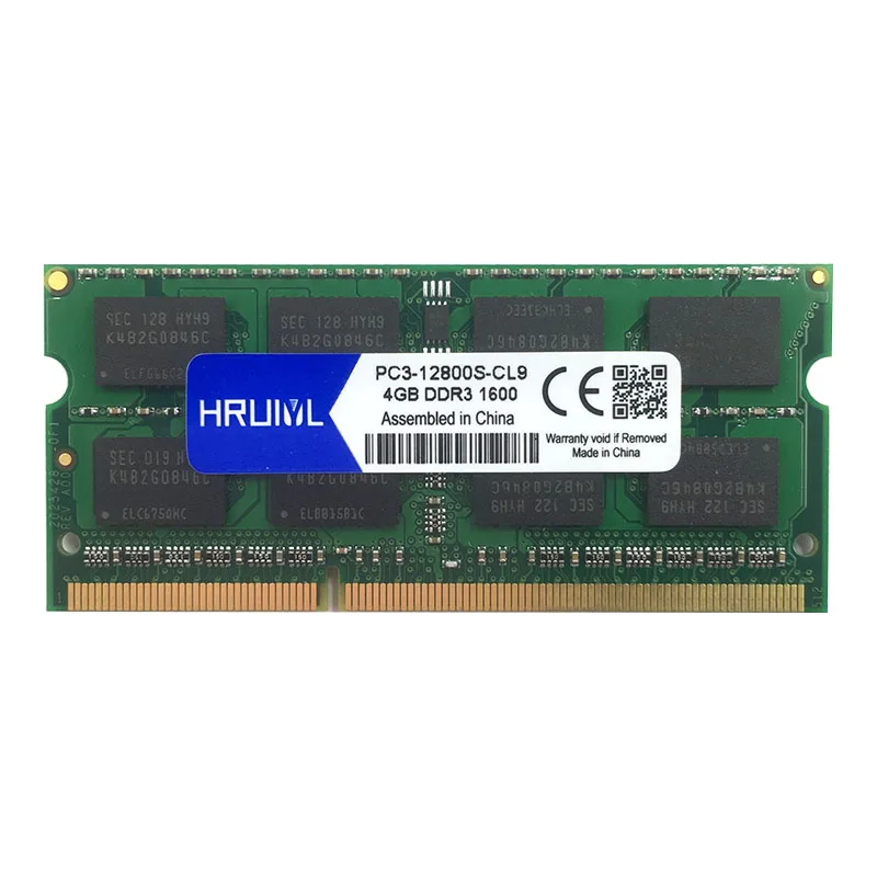 HRUIYL 2G 4G 8G DDR3 1600 МГц SO DIMM 4 ГБ 8 2 Гб оперативная Память память sdram PC3 12800S 12800 для