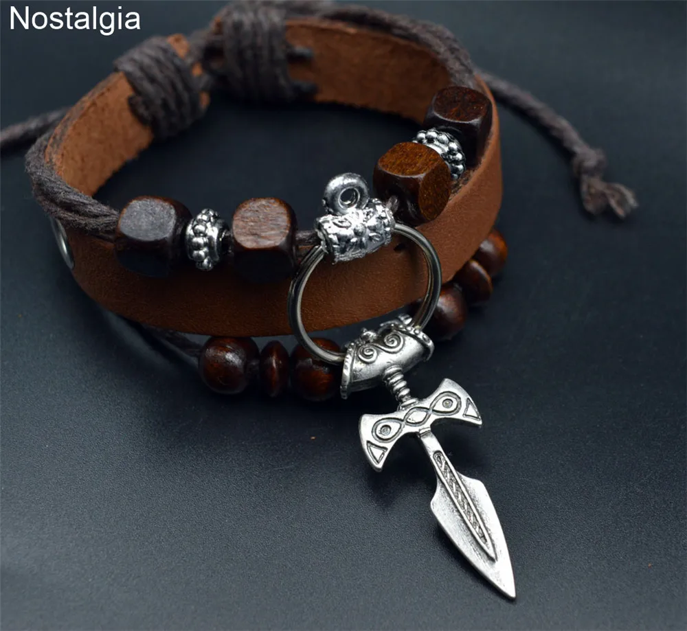 Браслет-манжета мужской/женский из коричневой кожи | Украшения и аксессуары