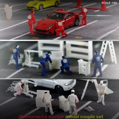 

4 шт., кукла-ремонтница, 1:64