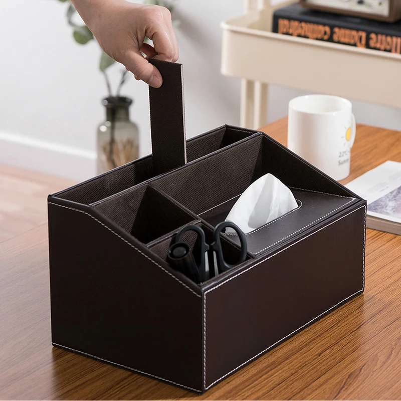 ORZ коробка для салфеток дома и офиса держатель из искусственной кожи с пультом