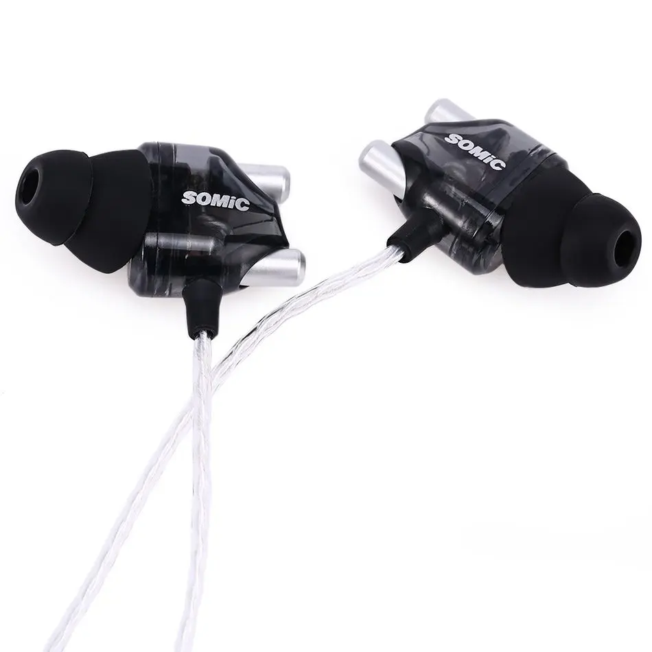 Наушники Somic V4 HIFI наушники вкладыши с двойным динамиком профессиональное