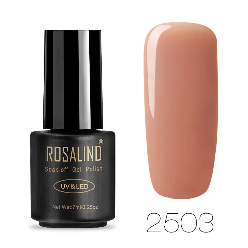 ROSALIND 7 мл Лак для ногтей великолепный цвет Гель-лак для ногтей Vernis полуперманентное верхнее покрытие Базовое покрытие Гель-лак для ногтей Гель-лак - Цвет: 2503