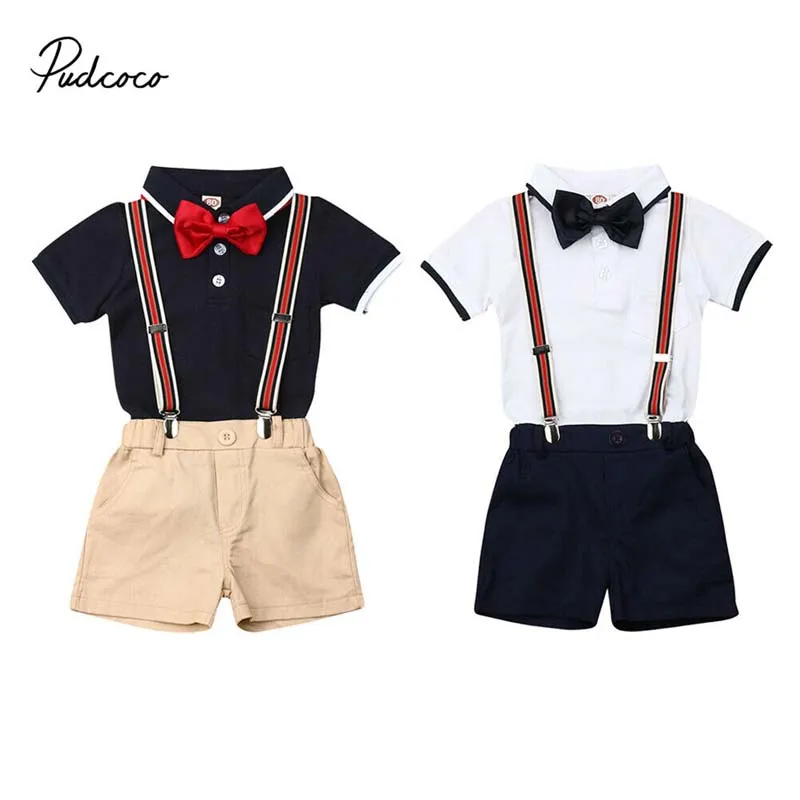 2019 брендовая одежда для маленьких мальчиков джентльменов рубашка с коротким