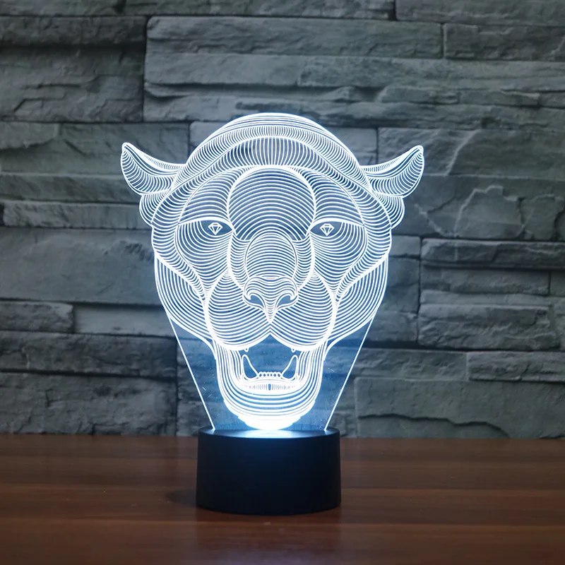 Креативная 3d Ночная настольная лампа креативный подарок атмосфера леопардовый