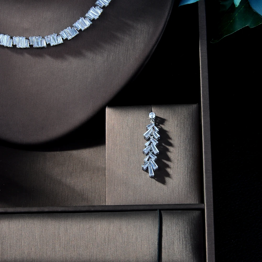 HIBRIDE роскошный блестящий фианит цветок и цирк модный стиль серьги для невесты