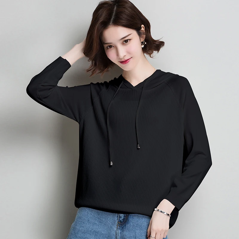 2XL брендовые толстовки весна осень женские толстовки Новые однотонные модные толстовки повседневные свободные дикие толстовки с капюшоном женские