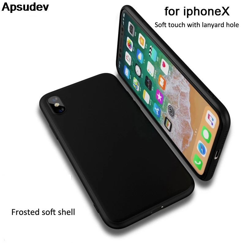 Матовый черный чехол Apsudev из ТПУ для iphone X XR XS Max 7 8 6 6s Plus plus тонкие ультратонкие