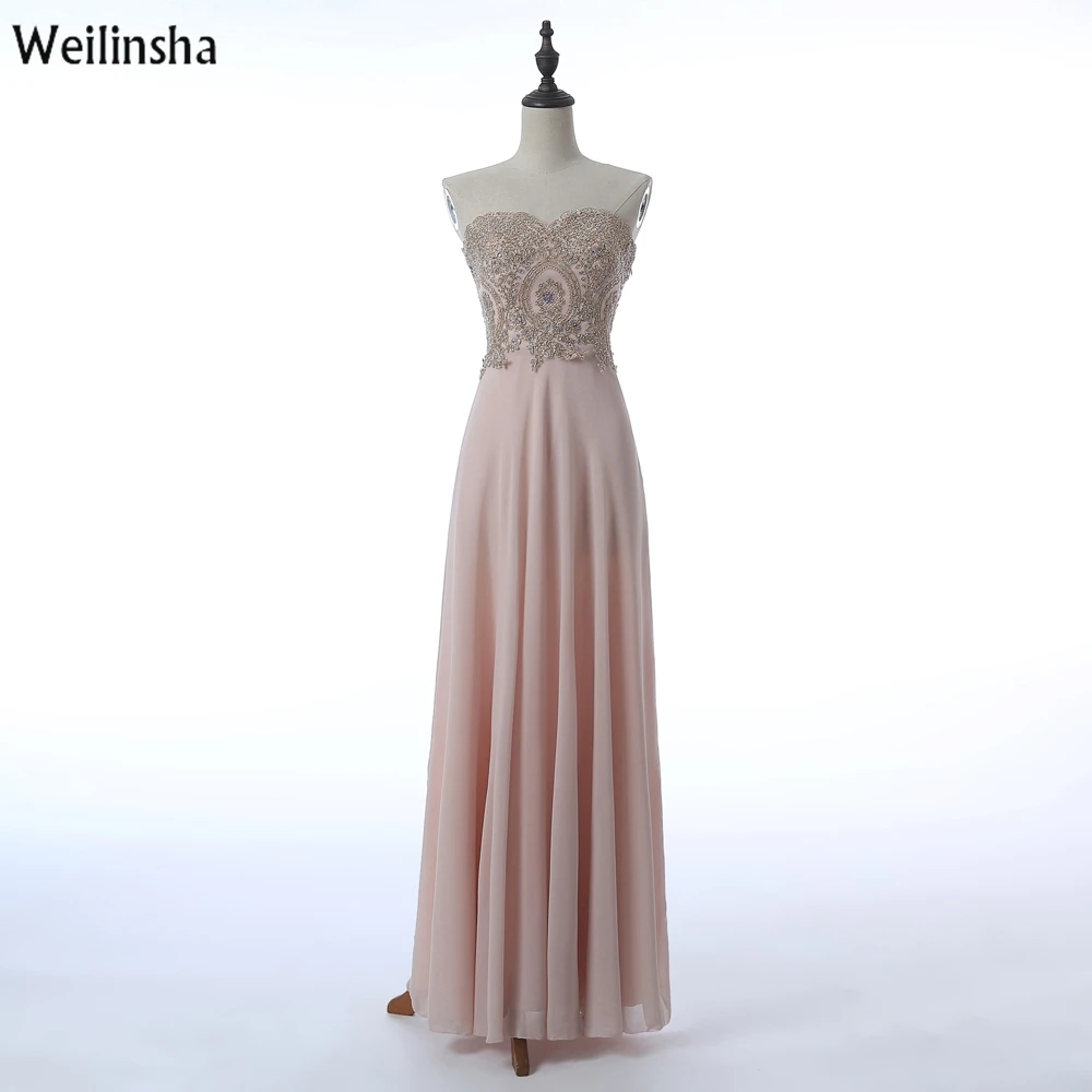 Weilinsha 2017 На Складе Длинные Вечерние Платья Прямо Длиной До Пола Милая Vestido де