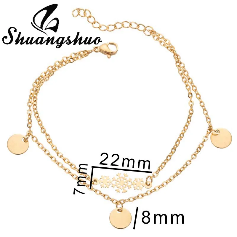 Bracelet SL252 Shuangshuo браслеты с сердечками из нержавеющей стали для пары Moon Star золотая цепочка ювелирный браслет женские свадебные подарки pulsera - Окраска металла: Bracelet SL252