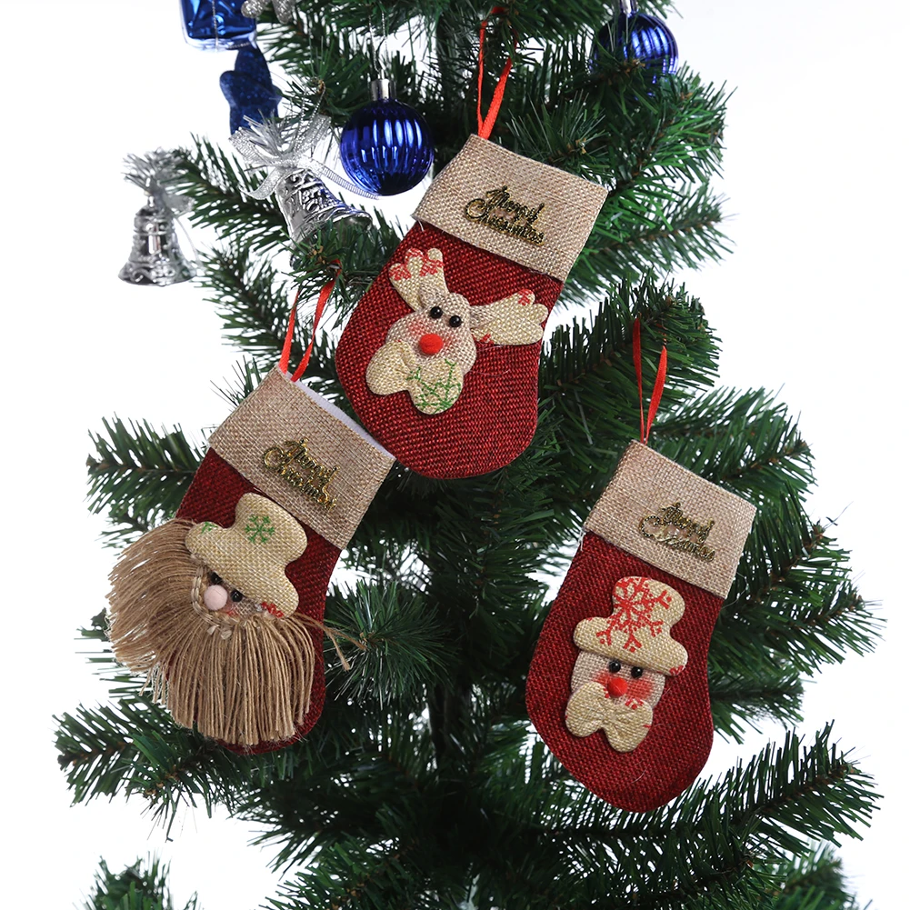 Decoracion Navidad Рождественский чулок Рождественская елка висячие украшения для дома