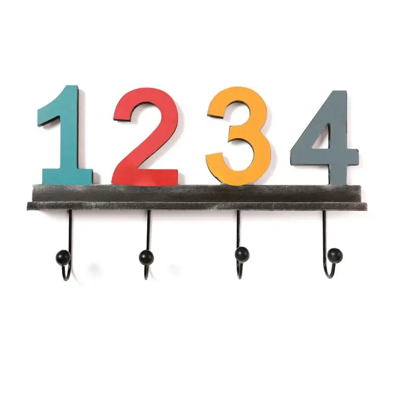 Creative Retro Digital Hooks Dressing Room Clothing Store Number Hook Wall Hanger Storage Organizer Home Decorations | Обустройство
