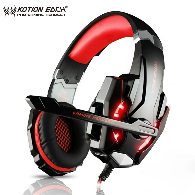 KOTION каждый G9000 Игровые наушники Шум Отмена гарнитуры С микрофоном светодио дный