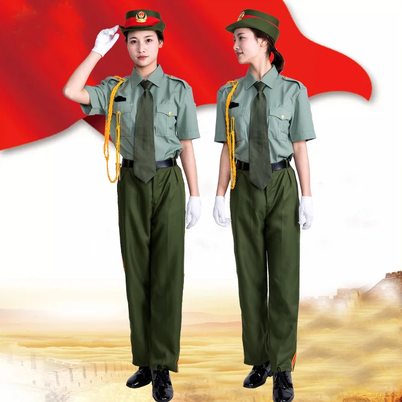 Женский армейский костюм для хора форма в стиле милитари одежда выступлений на