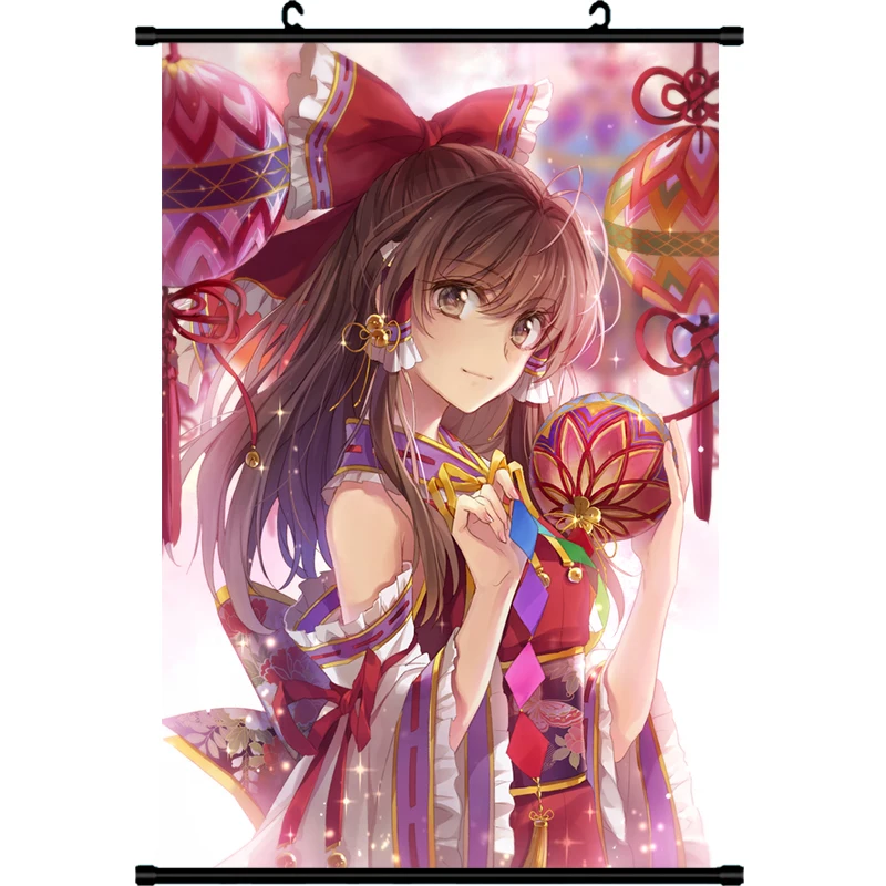 Японские декоративные картины аниме проект TouHou воплощение алого дьявола Хакурей рейму домашний Декор стены Свиток Плакат