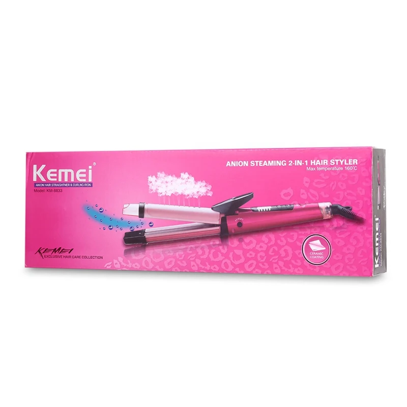 Женские бигуди для выпрямления волос Kemei 2 в 1 прямые продажи высокое качество