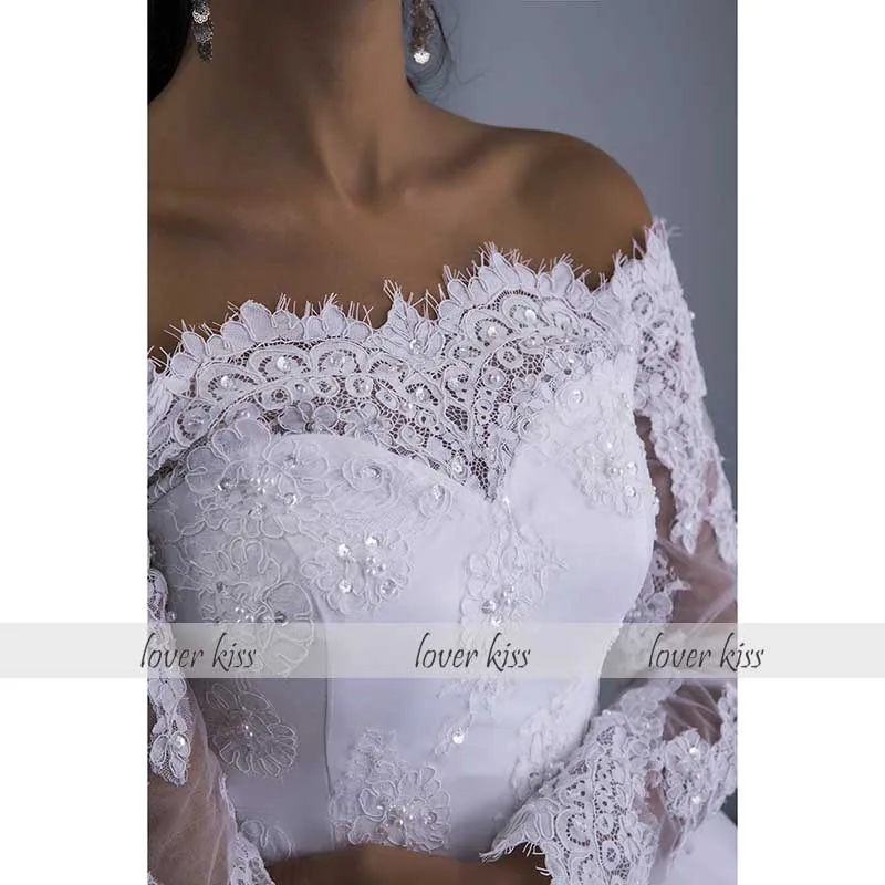 Любовник Поцелуй Vestidos de Noiva кружевное бальное платье свадебное 2021 с длинными