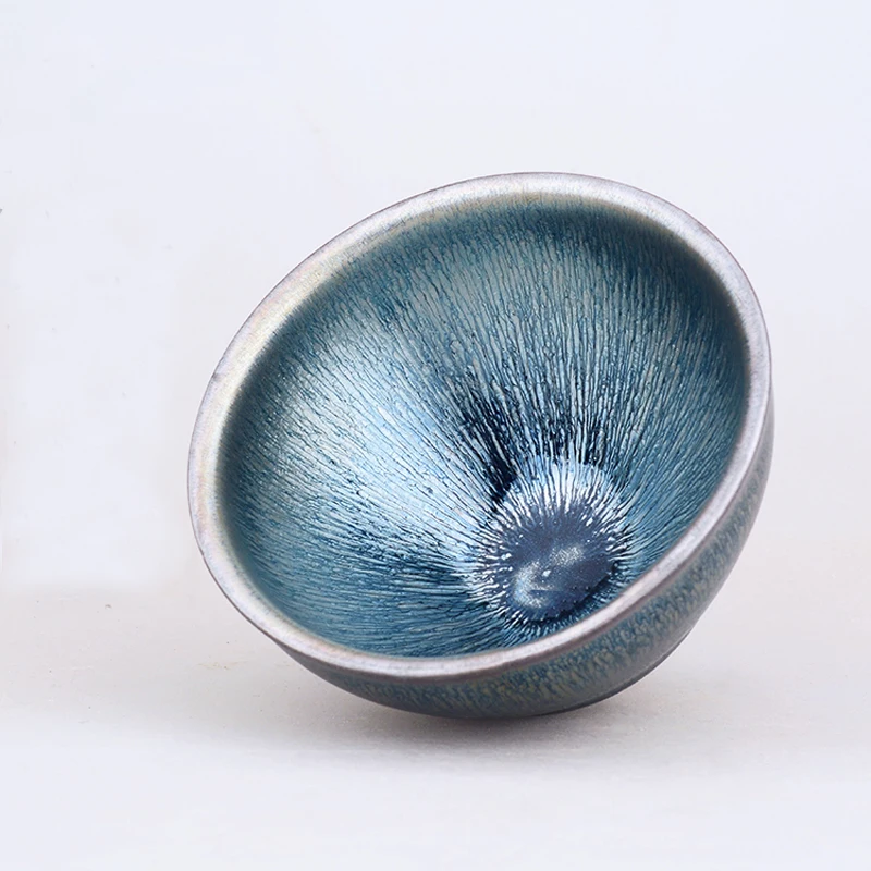 

Jianzhan Teacups Chinese Traditional Skill Tenmoku Tea Bowl Hare-Fur Tea Cups