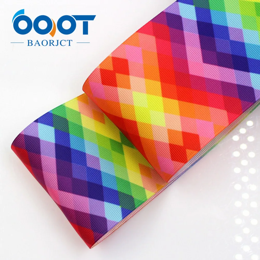 183284 3 дюймов * 10 ярдов 75 мм мультфильм печатных подарок Grosgrain ленты подарки