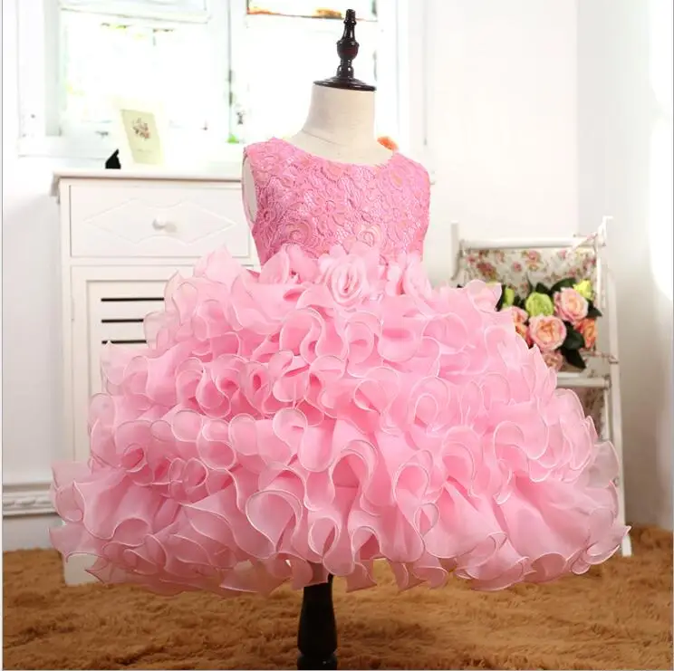 Wowbridal красные платья с оборками и цветами для девочек 2017 Детские выпускного