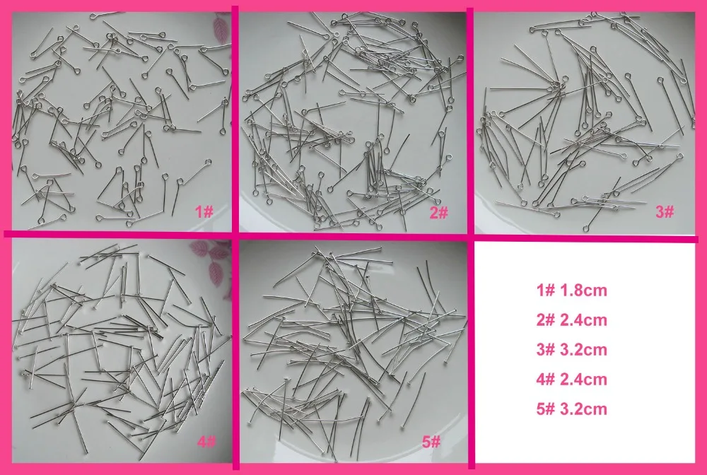 200 шт. различные размеры Серебряная отделка простые металлические шпильки для