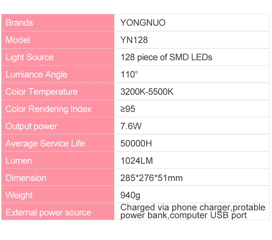 YONGNUO YN128 3200 K-5500 K камера фотостудия телефон видео 128 светодиодный кольцевой светильник с регулируемой яркостью