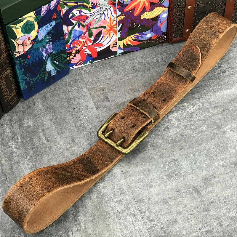 Супер широкий ремень 4,3 см с двойной пряжкой 130 см-138 см длинный ремень роскошный толстый кожаный ремень мужской пояс для джинсов Ceinture Homme MBT0018