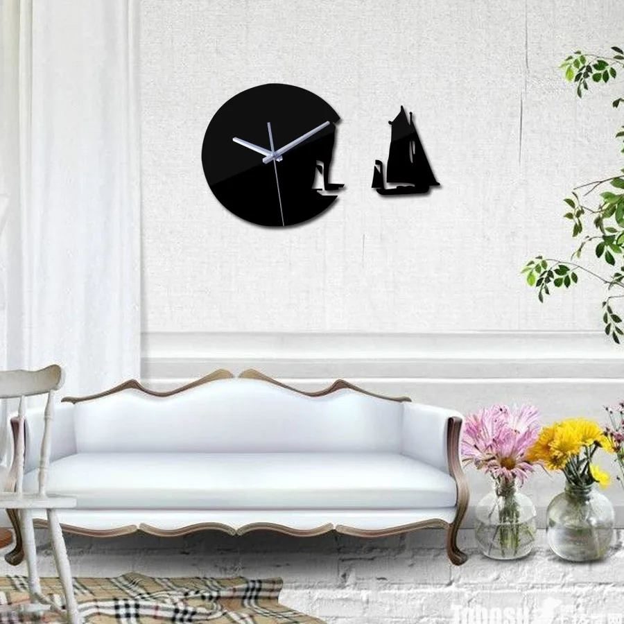 Новое поступление кварцевые настенные часы акриловые зеркальные Современные