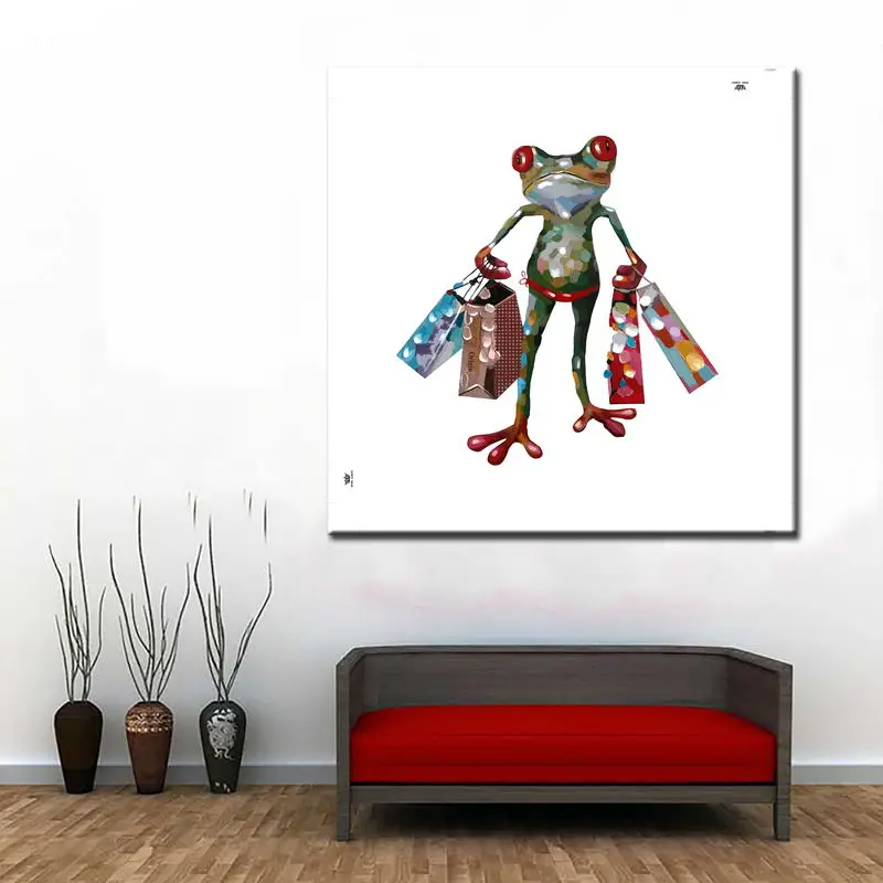Art Poster &quotFrog&quot Animal Canvas Painting Wall Pictures for Living Room Decoration Picture Bedroom | Дом и сад