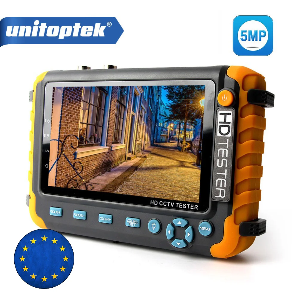 HD 5MP CCTV тестер 4 в 1 AHD TVI CVI CVBS камера 5 дюймов ЖК монитор Встроенный 18650 батарея аудио